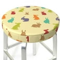 thumbnail image 3 of KLL Colorful Rabbit Round Bar Chair Cushion Cover 14 inch ,Bar Stool Protector with Elastic, Soft Washable, 3 of 6