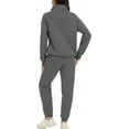 thumbnail image 4 of LAICAIW Women's Fleece Two Piece Outfit Half Zip Sweatshirt and Joggers Pants Set Tracksuit, 4 of 5