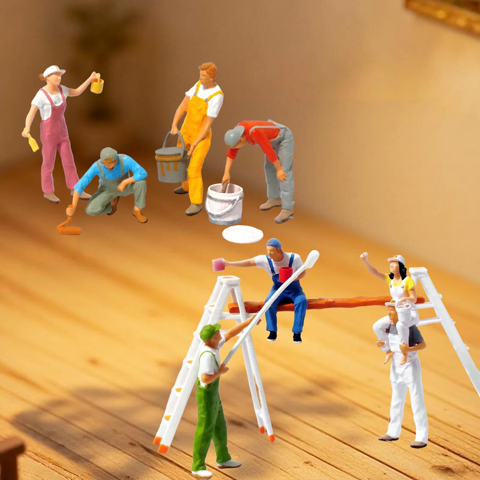 LeeQinersw Miniature Figures Model Characters Miniature Workers Painters Hand-Painted Resin 1 87