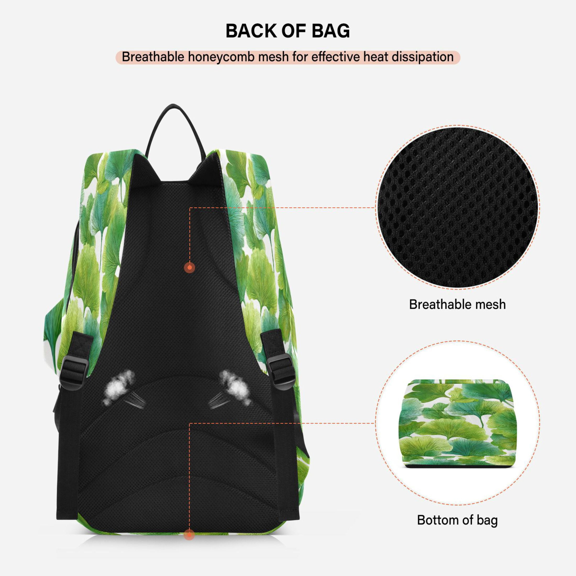 2 Racquet Holder Tennis Backpack Tennis Racket Covers Gym Bags Green Color Scheme