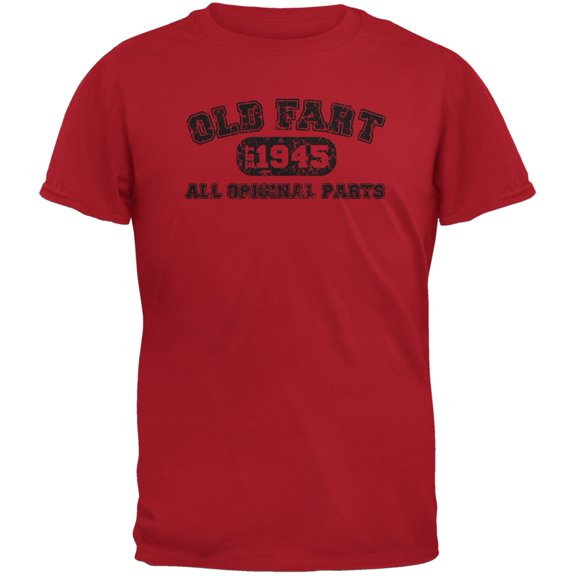 Old Fart Original Parts 1945 Funny Red Adult T-Shirt - Small