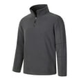 thumbnail image 6 of Ccpelsie Men's Quarter Zip Up Pullover Long Sleeve Casual Polo Sweatshirt Slim Fit Neck Sweaters Grey,XL, 6 of 6
