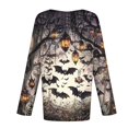 thumbnail image 6 of Ounisa Women's Halloween Print Crew Neck Long Sleeve Top, Soft Casual Pullover with Fun Graphic for Fall Season, 6 of 6