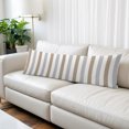 thumbnail image 3 of Brown Grey Stripe Body Pillow Cover 20x54, Modern Farmhouse Vertical Striped Decorative Pillowcase with Zipper, Microfiber Pillow Protector, Soft Breathable Long Lumbar Pillowcases for Women, 3 of 9
