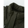 thumbnail image 3 of GGleaf Women's Plus Size Quilted Winter Coat Warm Puffer Jacket Thicken Parka with Removable Hood Army Green 3X, 3 of 10