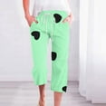 thumbnail image 2 of Pantalones de Mujer Casual Cintura Elástica con Impresión de Pascua, Sueltos Pantalones de Pierna Ancha Recta para Toda la Temporada, 2 of 5