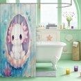 thumbnail image 3 of Manfei Cartoon Axolotl Shower Curtain 72Wx84L,Cute Animals Print Bathroom Shower Curtain, 3 of 5