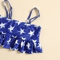 thumbnail image 5 of Girls American Flag Star Stripe 2 Piece Bikini Swimsuit, Ruffle Hem Spaghetti Strap Kids 4th of July Bathing Suit, 5 of 5