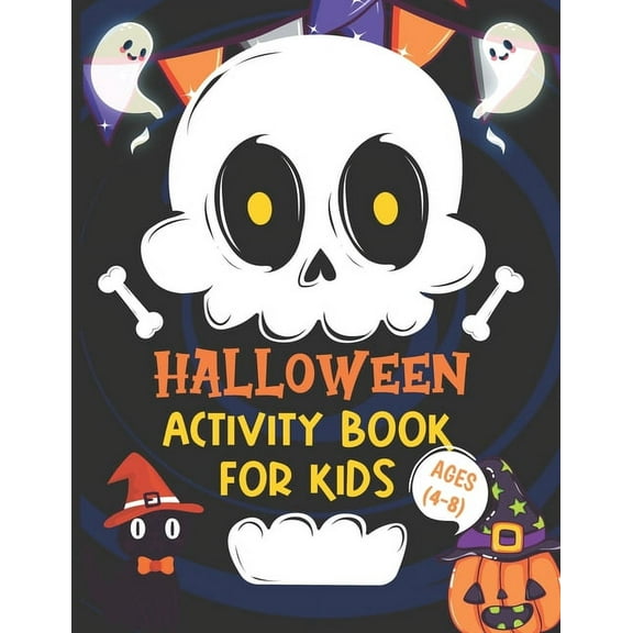 Halloween Activity Books For Kids 4-8: A Scary Educational Kids Halloween Activity Book for Coloring, Learning Word Sear