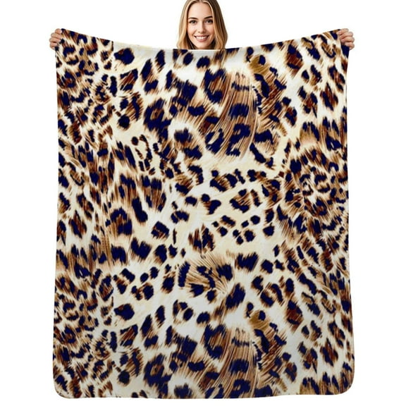 Animal print, leopard texture Flannel Blanket Warm Soft Bedding Throws Winter Camping Chair Sofa Bed