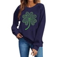 thumbnail image 5 of Uootdi Women's Sweatshirt for Women Crew Neck Clover Graphic Print Long Sleeve Relaxed Fit Casual Everyday Wear Parade Outfits Gift, 5 of 6