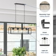 thumbnail image 4 of Prominence Home Sitka 4 Light Kitchen Island Linear Pendant Chandelier, Black, 4 of 9