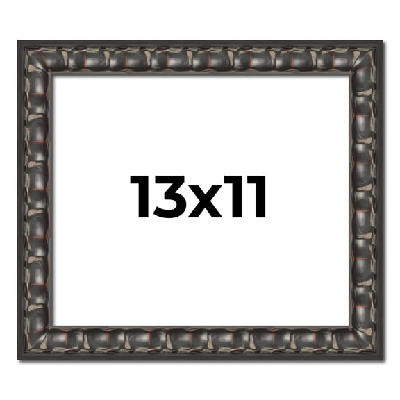 13x11 Frame Black-Brown Medieval Solid Wood Picture Frame | 1.5 Inch Moulding Width | Gotham
