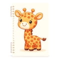 thumbnail image 2 of Cute Giraffe Ring Binder Notebook Journey Note Diary College Ruled Spiral Notebook Study Loose Leaf Paper A5 60 Pages, 2 of 8