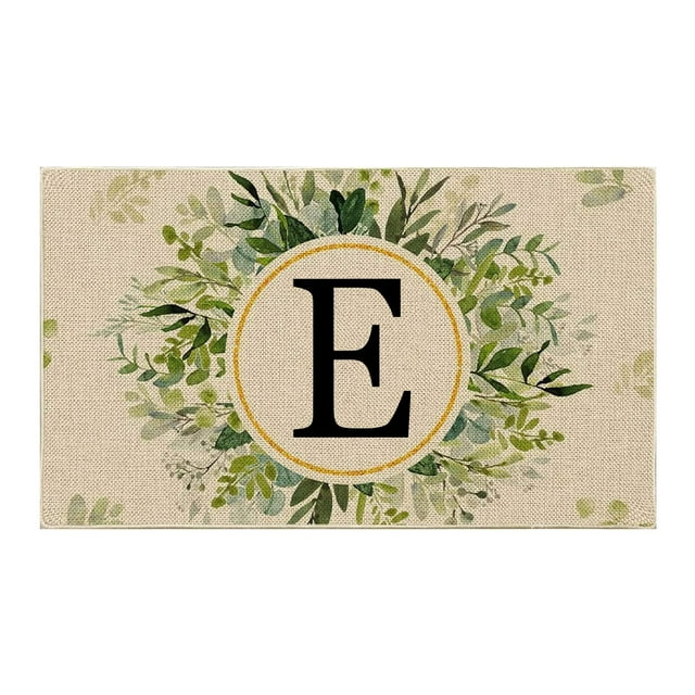1PCS Summer Floor Mats Family Initial Doormat Holiday Welcome Mats Non- Polyester Beach Floor Mat for Home Entryway