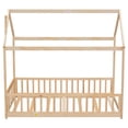 thumbnail image 6 of Miniyam Wood Twin Size Montessori Floor Bed with Fence for Toddler, Natural, 6 of 8