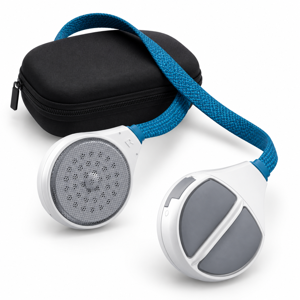 Wireless Ski and Snowboard Headphones White/Blue Compact Design for Slopes