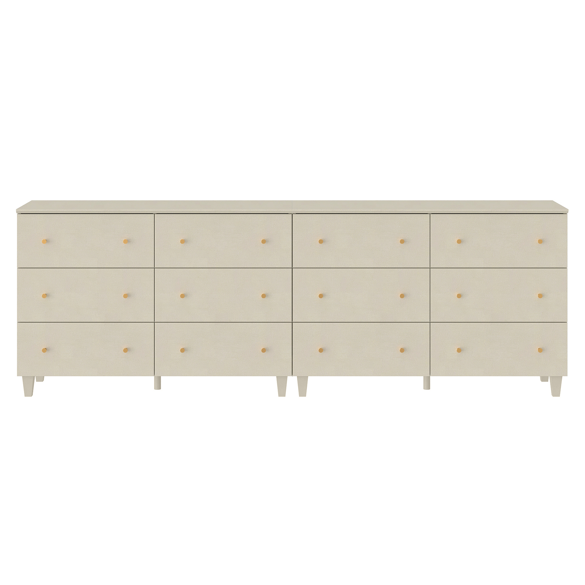 WAMPAT 47 Wooden Wide Chest of Drawers, Modern Closet Storage Organiz