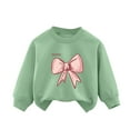 thumbnail image 3 of Avtoify Fall Girls Short Sleeve Blouses Bow Print 3-10 Long Sleeve Round Neck Light Cotton Hoodless Top, 3 of 4