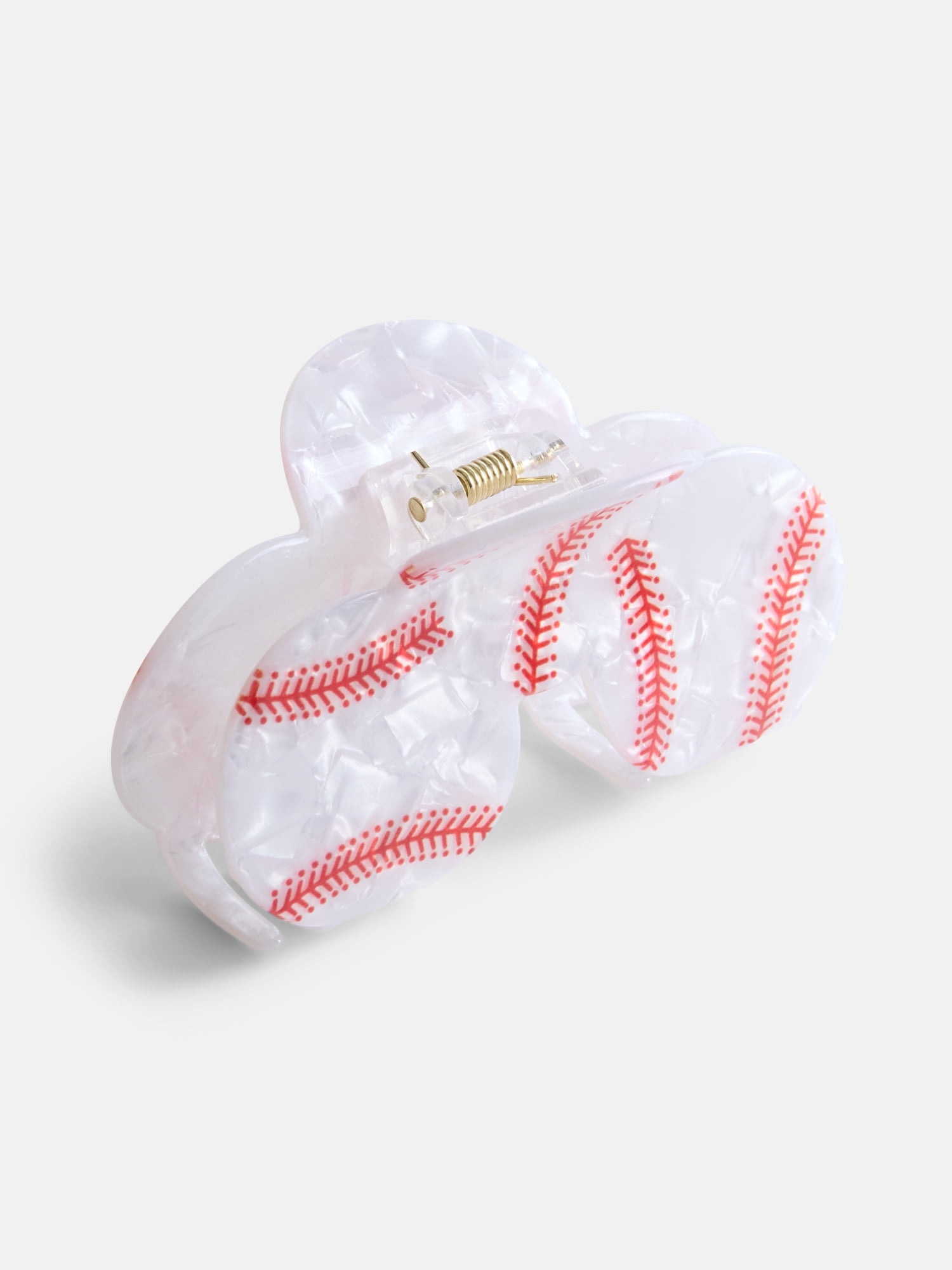 No Boundaries Women’s Baseball Hair Claw Clip, White, One Size