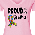 thumbnail image 4 of Inktastic Proud of my Brother Autism Awareness Puzzle Piece Ribbon Women's V-Neck T-Shirt, 4 of 5