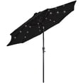 thumbnail image 3 of Northlight 9ft Solar Lighted Outdoor Patio Market Umbrella with Hand Crank and Tilt, Black, 3 of 6