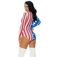 thumbnail image 2 of Women's Bodysuit Zip Front American Flag Costume, 2 of 4