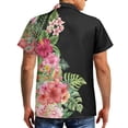 thumbnail image 3 of Uorisanigo Hawaiian Flower Couple Matching Outfit Short Sleeve Shirt for Men Casual Summer Shirts and Women's Button Down Shirt Size 2XS Collared Hawaiian Blouse Tops, 3 of 8