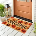 thumbnail image 2 of LZCKDPX Halloween Natural Coir Doormat Cute Ghost Welcome Floor Mat Non-Slip Entrance Door Rugs for Indoor Outdoor Bathroom Porch Decor, 16.5 x 29 Inch,Pumpkin,19.68in x 31.4in,1, 2 of 7