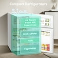 Auseo 3.1 Cu.Ft Mini Fridge 2 Door, Small Fridge 115 Volt/60 Hz, Low