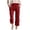 Red, variant on UJNDER Kids Solid Washed Crinkled Drawstring High Waisted Wide Leg Capri Trousers with Pockets Comfy Kids Pants,Light Green,8-9 Years
