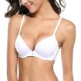 thumbnail image 3 of Wingslove Women's Push up Bra Underwire Seamless Comfort Lightly Padded Plunge T-Shirt Bra, White 38C, 3 of 6