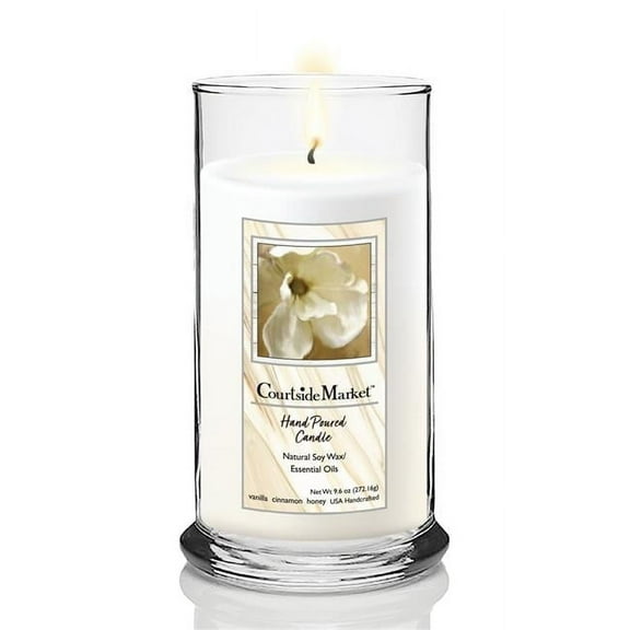 Courtside Market CAN-N304-18S 18 oz Magnolia Bloom Status Candle Glass, Clear