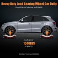 thumbnail image 4 of Kicctian 6000Lbs Capacity Car Wheel Dollies Set of 4, Industrial Vehicle Dollies with Brakes, Upgraded Material Handling for Cars, Trucks, Trailers, Motorcycles, Boats, Red, 4 of 7