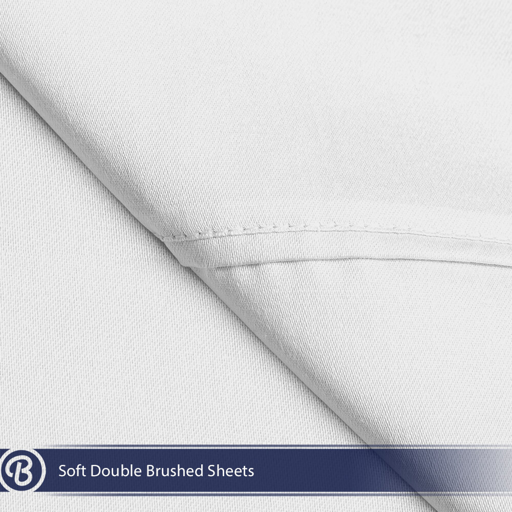 Bare Home Flat Top Sheet, Microfiber, Wrinkle Resistant, Full, White, 1 Pack