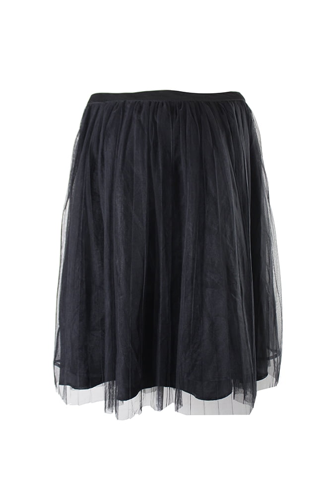 black pleated a line skirt