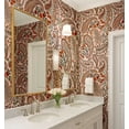 thumbnail image 2 of S4Sassy Peel & Stick Vinyl Wallpaper, Paisley Floral Wall Paper Contact Paper Waterproof - Brown, 25"X 240", Removable Asian Style Covering For Home Decor In Bedrooms & Living Areas, Cabinets, 2 of 8