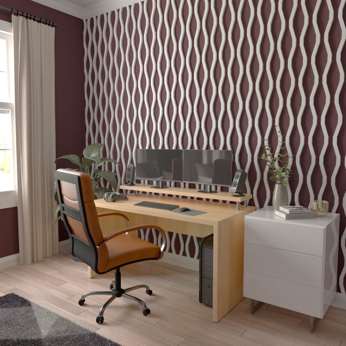 Ekena Millwork 47"H x 3/4"T Yukon PVC Adjustable Decorative Slat Wall Panel Kit, Unfinished (contains 42 Slats)