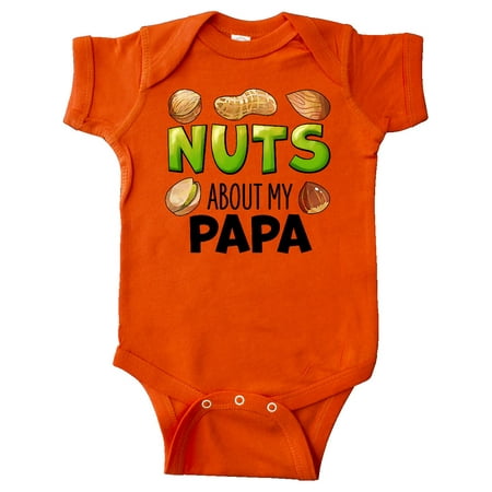 

Inktastic Nuts About My Papa Peanut Almond Pistachio Gift Baby Boy or Baby Girl Bodysuit