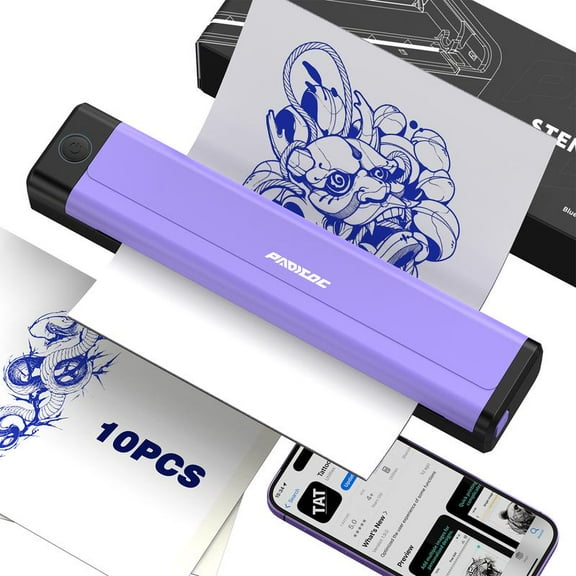 Wireless Bluetooth Tattoo Stencil Printer – Portable Thermal Copier for Smartphones & PC (5 Options: A4 Standard / A5 Mini / Turquoise / Purple / Black)
