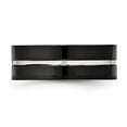 thumbnail image 6 of Auriga Fine Jewelry Stainless Steel Polished Black IP-plated CZ Grooved 8 mm Comfort Fit Band for Women Size 8.5, 6 of 6