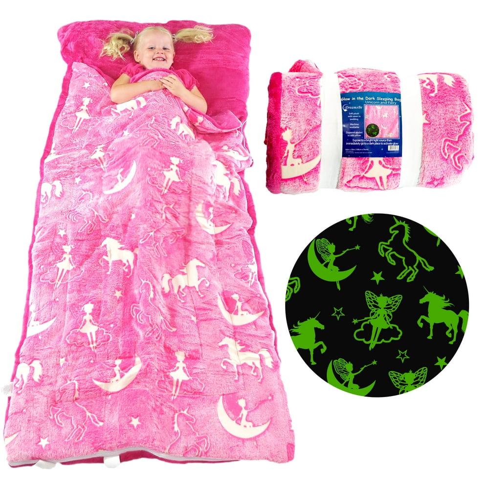 Dreamsbe Unicorn Sleeping Bag Glow in The Dark Slumber Bag for Girls