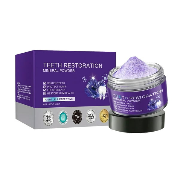 Pasta dental blanqueadora, pasta dental morada blanqueadora, limpia suavemente y protege la salud dental, refresca el aliento, blanquea los dientes, 100 g de pasta dental probiótica.