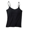 thumbnail image 4 of Women's Camisole with Shelf Bra Adjustable Spaghetti Strap Tank Tops Basic Undershirts Strap Cami Layering Top, 4 of 5