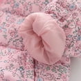 thumbnail image 2 of FAIOROI Big Girls Warm Pink Padded Jacket - Floral Hooded Puffer Coat, Nylon Spandex, Full-Zip with Pockets, 10T for Fall Winter Cold Weather, 2 of 9