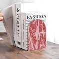 thumbnail image 6 of Susaid Red Meat Print Wooden Bookends Decorative Book Ends for Shelves Heavy Books Holder Organizer Non-Slip Desk Book End for Kids Room Office School 1 Pairs, 6 of 8