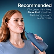 AquaSonic Icon Water Flosser Replacement Tips – 5 Tips, 4 Tip Types: Standard, Periodontal, Orthodontic & Tongue Scraper - Genuine, Authentic Part (Navy)