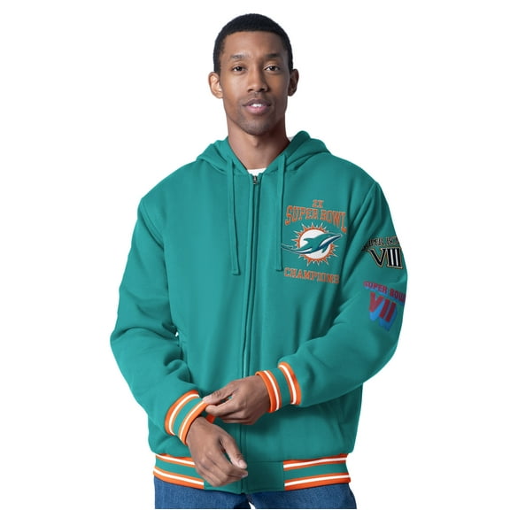 Men's G-III Sports by Carl Banks  Aqua Miami Dolphins Power Forward Commemorative Full-Zip Hooded Jacket