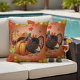 thumbnail image 4 of Orange Pumpkin Fall Outdoor Waterproof Pillow Covers, Thanksgiving Botanical Turkey Decorative Square Throw Pillowcase Sofa Cushion Sham for Patio/Couch/Chair, 26"x26" 2 Pack, 4 of 8