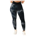 thumbnail image 7 of YUEHUA Women's Tie-Dye Honeycomb Yoga Leggings, Tummy Control Butt Lifting Pants, Stretchy Compression Workout Tights for Casual, 7 of 7